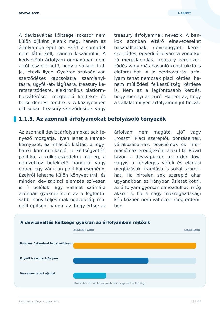 Könyvoldal a devizaváltás költségéről